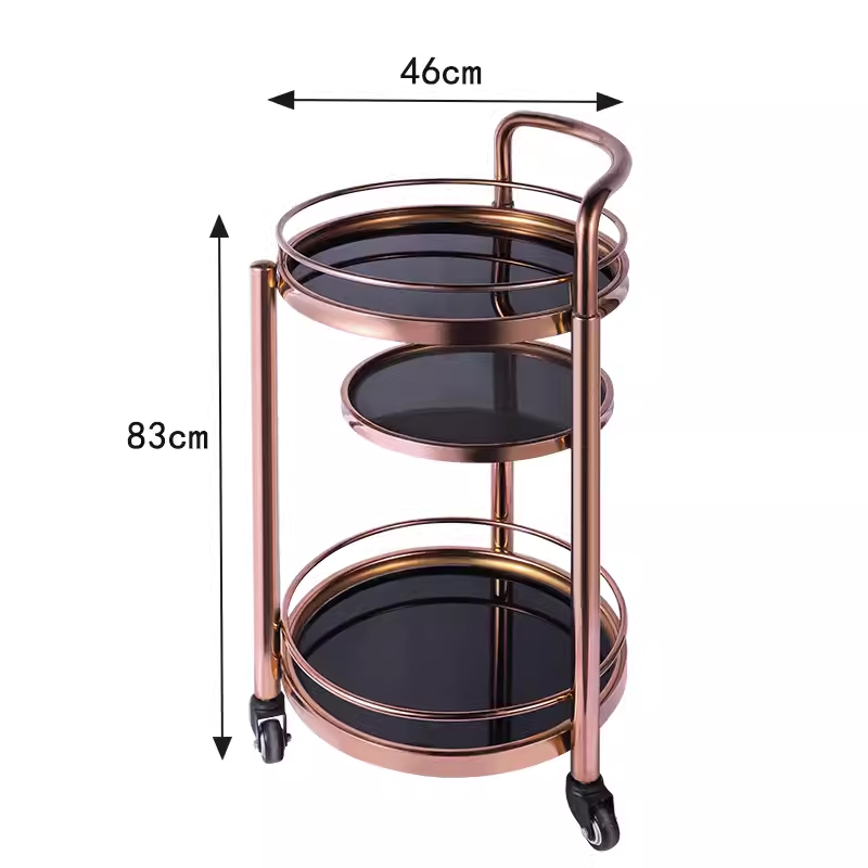 Restaurant hotel drink cart solid wood tea cart mobile simple beauty meal cart round beverage cart high-end