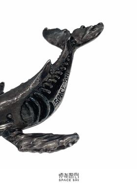 纯银会动52赫兹鲸鱼项链吊坠原创