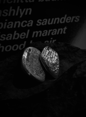 SPACE SHI月球表面 质感纯银手工拨片 小众原创设计925银饰品首饰