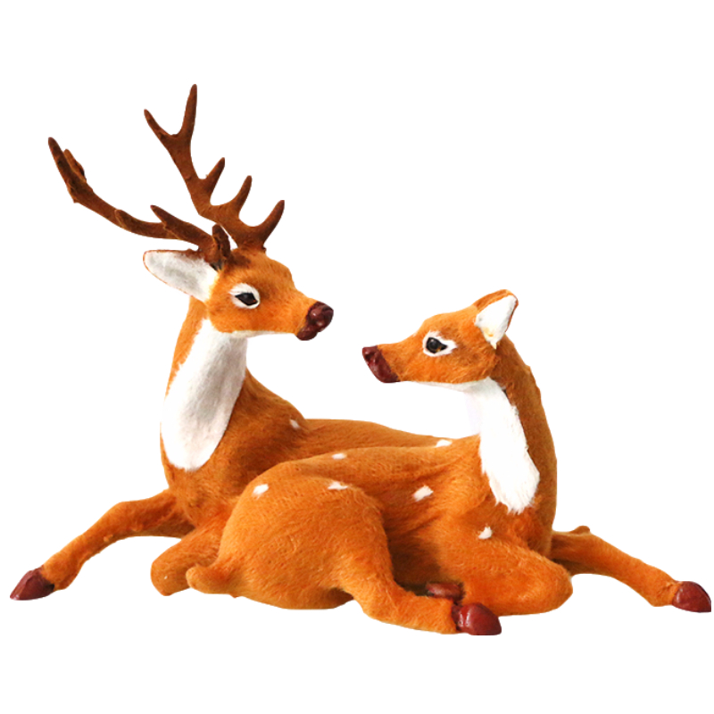 仿真梅花鹿动物摆件森系摄影道具桌面摆件圣诞鹿家居装饰仿真小鹿 - 图3