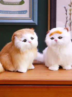 仿真猫咪可爱玩偶静态模型摆件