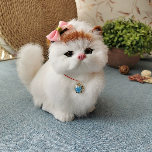 Реалистичная плюшевая кукла, настольная игрушка, кот, котенок