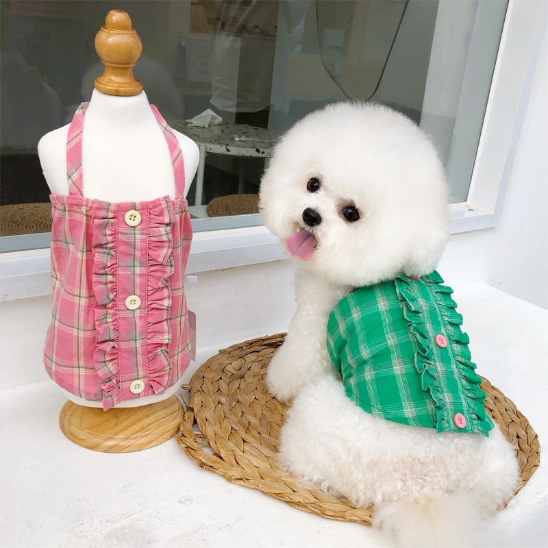 宠物狗狗猫咪韩版衣服夏季薄款英格兰吊带裙比熊泰迪博美服小型犬 - 图0