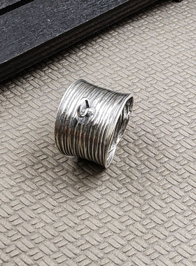 925纯银饰品拉丝手工银戒指