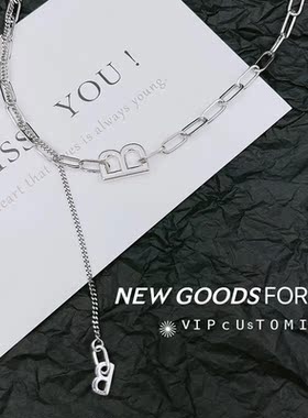 百搭森系纯银饰品字母项链