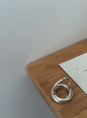 纯银日韩风圆圈几何重工质感戒指