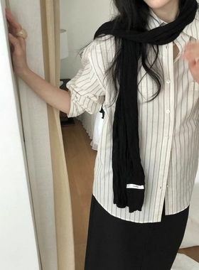Form韩国东大门LE BUTTER秋季新款女装时尚气质百搭褶皱衬披肩女