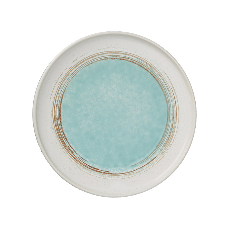 日式陶瓷牛排盘西餐盘圆盘复古家用菜盘子酒店餐厅甜品蛋糕披萨盘