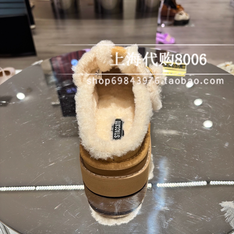 Staccato/思加图2025冬季女鞋复古勃肯鞋保暖加绒毛毛鞋鞋子EIY04 - 图3
