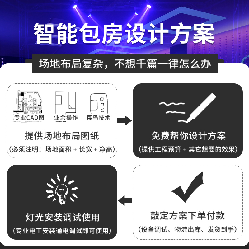 舞台灯光 ktv闪光灯 包房套餐清吧方案设计酒吧蹦迪灯智能控制器