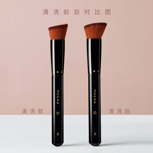 穆夏化妆刷M33斜平头粉底刷毕加索同级不吃粉专业无痕粉底刷 - 图3