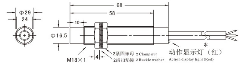 沪工ALJ18A3-8-Z/N1N2N3P1P2P3D12J/A1A2A3电感式接近开关M18 - 图2