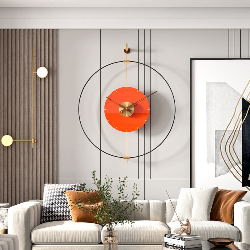 西班牙客厅钟表挂钟简约现代创意家用时尚表挂墙网红轻奢大气时钟 - 图1