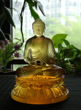 三宝古法琉璃庄严风释迦牟尼佛像