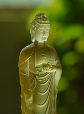 琉璃西方三圣佛像摆件