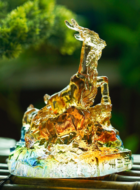 琉璃广州五羊桌面装饰摆件