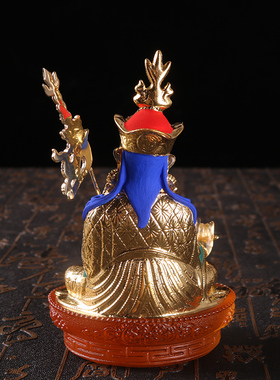 古法琉璃手工贴真金莲生大士佛像