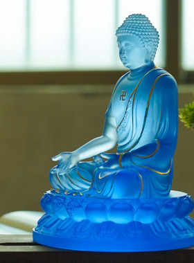 珍悦古法琉璃贴金药师七佛摆件