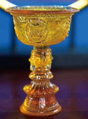 古法琉璃灯座佛前供杯