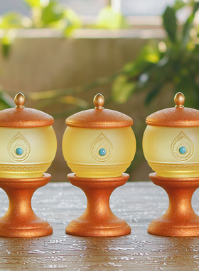 琉璃五供佛具套装新中式佛堂摆件