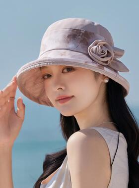 中老年人渔夫帽女春夏季出游