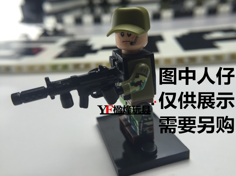 中国积木军事拼装人仔武器塑胶配件冲锋枪MP5K小颗粒男生玩具模型 - 图1