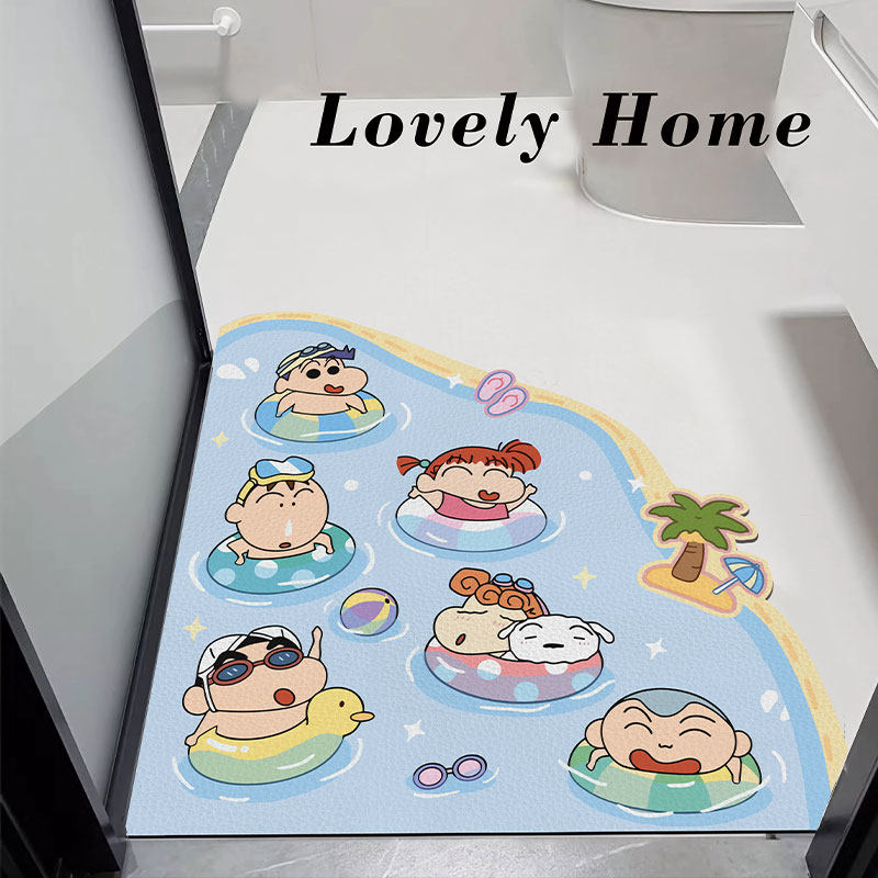 卡通小新卫生间吸水浴室垫淋浴间门口地垫防滑耐脏速干硅藻泥软垫,淘宝优惠券,粉丝福利购,淘宝优惠卷