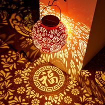 Lantern 2024 new solar red lanterns New Year Spring Festival outdoor waterproof home balcony dress with foodie hanging decoration