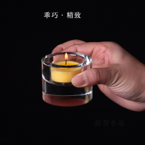 White crystal ghee candle lamp holder Fotang temple for Buddhas light windproof wax candle holder can put 8 hours candle