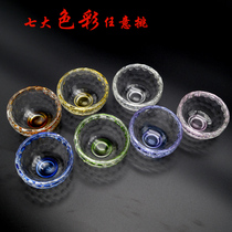 Smelling Cup Heat Resistant Transparent Seven Colored Pint Cup Puer Cup Handmade Glass Thickening Masters Cup Kung Fu Tea Cup