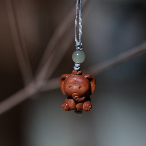 老山檀香挂件印度手机挂件象神象宝大象吊坠檀木手把件木雕送礼品 - 图2