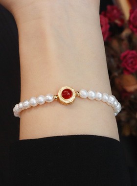 2026新款天然淡水珍珠项链女法式轻奢锁骨链小众时尚毛衣链手链