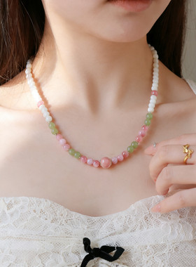 复古马蹄螺波斯玉手链女款轻奢高级感项链双圈叠戴手串送女友礼物