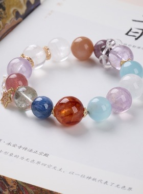 新中式天然大点位多宝水晶手链女星月神仙公主高级感水晶串珠手串