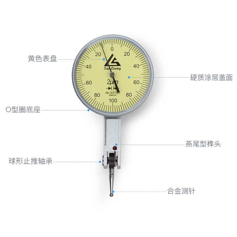 日本三量百分表小校表较表仔0-0.8mm杠杆指示表千分表精度0.001mm-图0