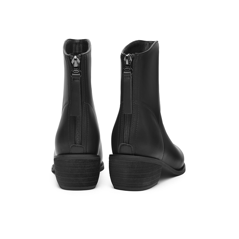红蜻蜓高级感短靴女冬季新款尖头气质女款法式靴子高级感WTC42449
