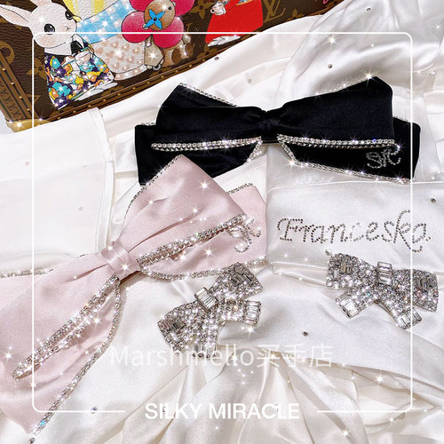 [6折]SILKY MIRACLE真丝蝴蝶结发夹头花奢侈品女孩新年礼品网 - 图0