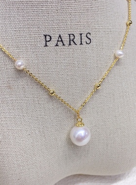 紫色天然淡水珍珠满天星锁骨链