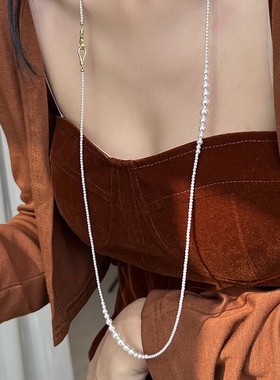 轻奢施家珍珠长款项链女夏季毛衣链新中式百搭高级感小众串珠饰品