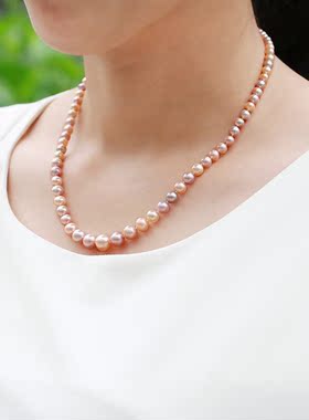 天然淡水珍珠项链女小香风锁骨链