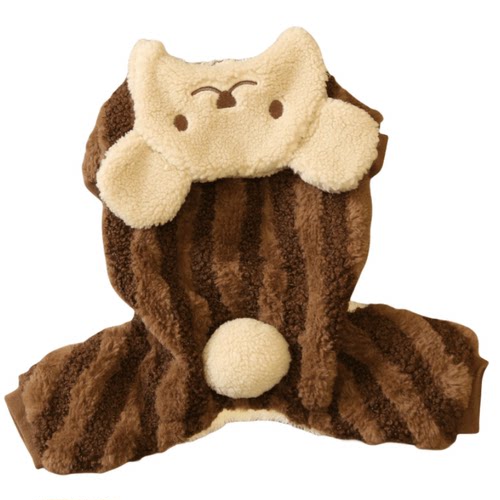 狗狗衣服秋冬竖条绒小熊加厚套装比熊泰迪小狗四脚衣宠物衣服冬款 - 图3