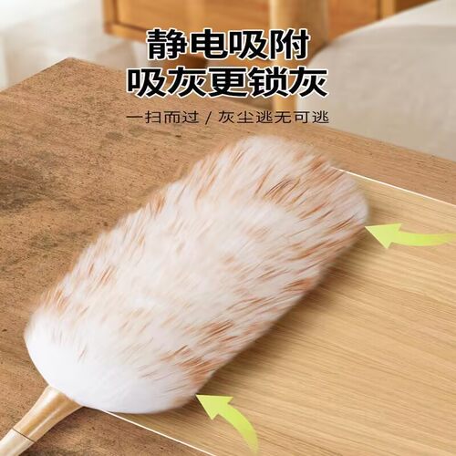 鸡毛掸子除尘扫灰家用缝隙灰尘清理神器大扫除羊毛掸子静电除尘掸 - 图0