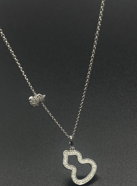 戈耀珠宝18K满钻葫芦项链培育钻石白金钻石葫芦吊坠