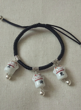 招财猫diy红绳可选生肖手脚链