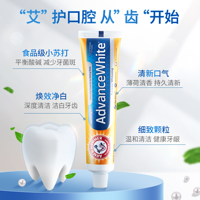 艾禾美牙膏新口气清洁护龈健齿含氟家庭装小苏打牙膏美国进口-图2