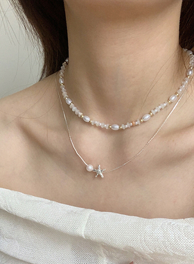 韩版轻奢高级感叠戴项链百搭