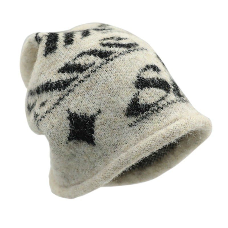 含羊毛卷边字母针织堆堆帽子女冬大头围显脸小护耳冷帽保暖毛线帽,淘宝优惠券,粉丝福利购,淘宝优惠卷