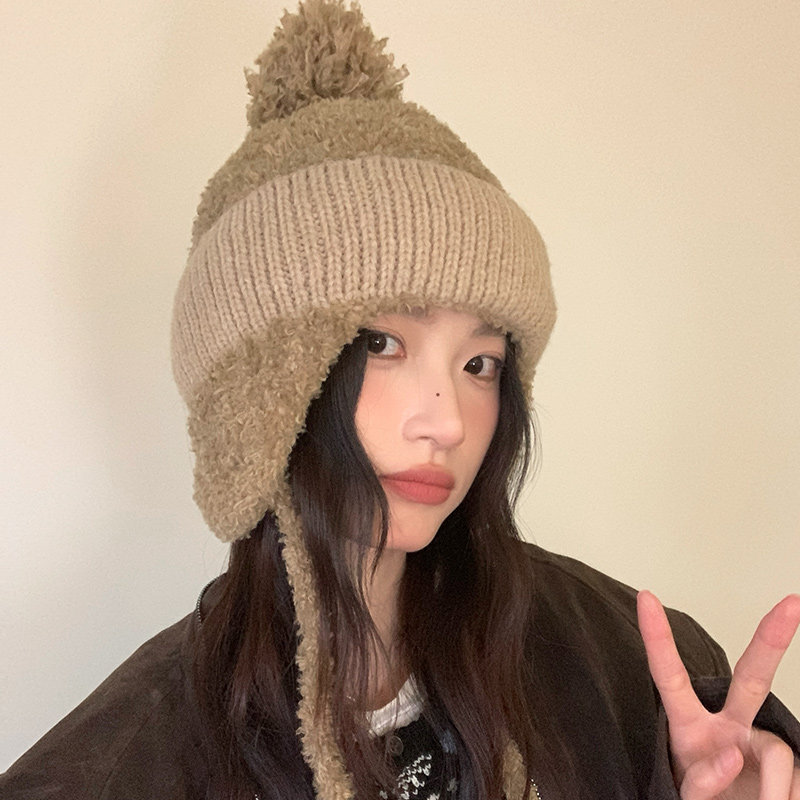 秋冬新款毛绒护耳帽子女保暖大头围加厚针织毛线帽显脸小雷锋帽潮,淘宝优惠券,粉丝福利购,淘宝优惠卷