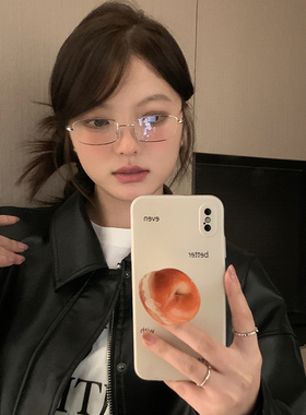 日系御姐风金丝方框眼镜高级百搭