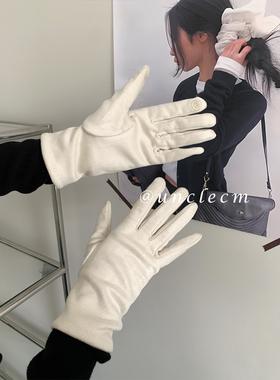高级感可触屏加厚毛绒手套女冬季